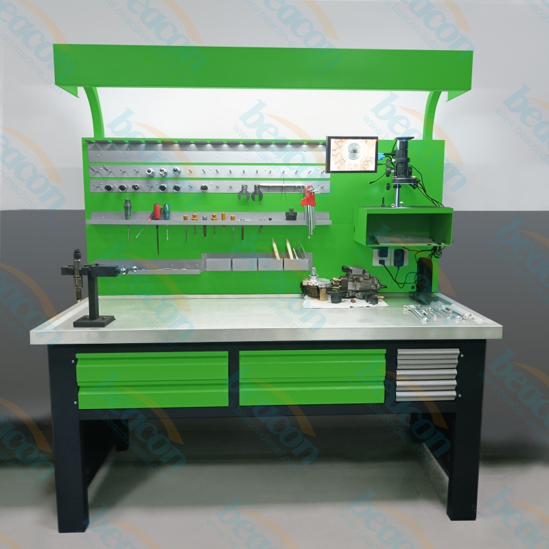 {Industrial Grade Engine Injector Maintenance Workbench}