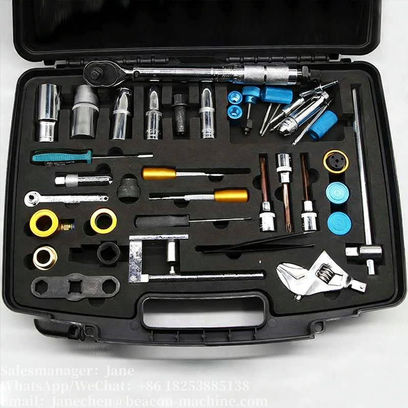30 piece injector tool kit, common rail injector service tools, injector socket wrench set, solenoid valve tool, nozzle tightening socket, oil seal installer, injector repair kit, common rail disassembly tools 30 piece injector tool kit, common rail injector service tools, injector socket wrench set, solenoid valve tool, nozzle tightening socket, oil seal installer, injector repair kit, common rail disassembly tools