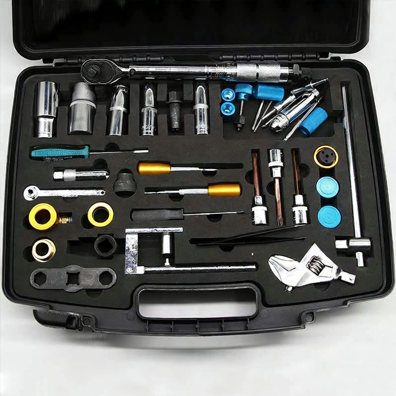 30 piece injector tool kit, common rail injector service tools, injector socket wrench set, solenoid valve tool, nozzle tightening socket, oil seal installer, injector repair kit, common rail disassembly tools 30 piece injector tool kit, common rail injector service tools, injector socket wrench set, solenoid valve tool, nozzle tightening socket, oil seal installer, injector repair kit, common rail disassembly tools