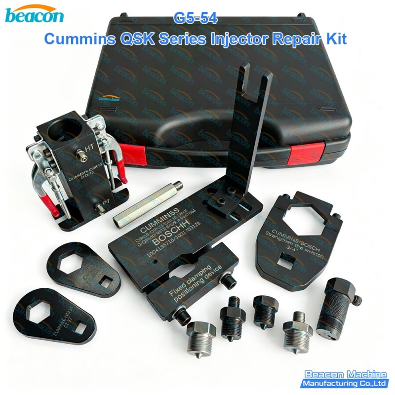 cummins qsk injector repair kit, injector disassembly tool, qsk injector fixture, 3/4 drive wrench cummins qsk injector repair kit, injector disassembly tool, qsk injector fixture, 3/4 drive wrench